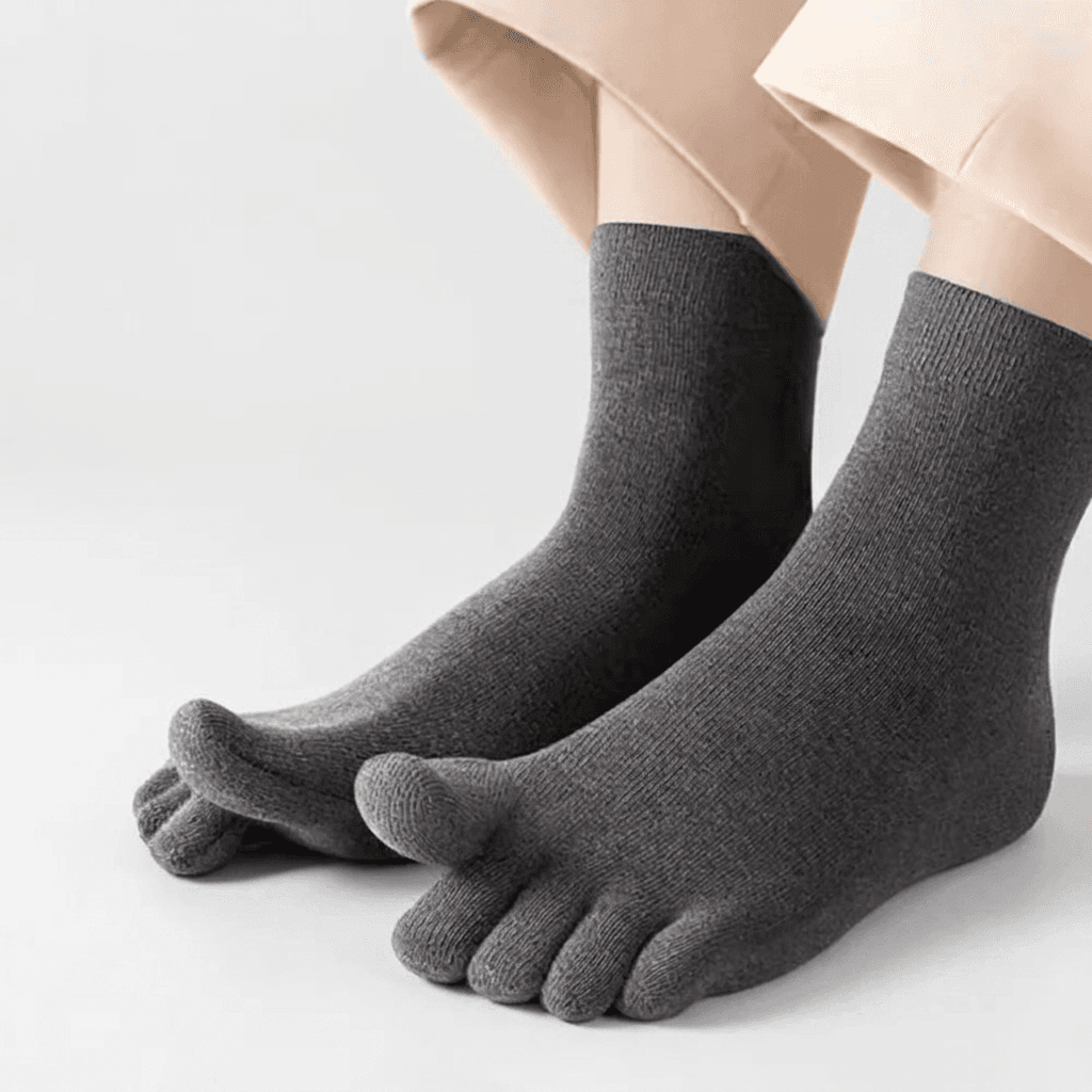 Hellswami Men's Toe Socks, Black, 10 Pack