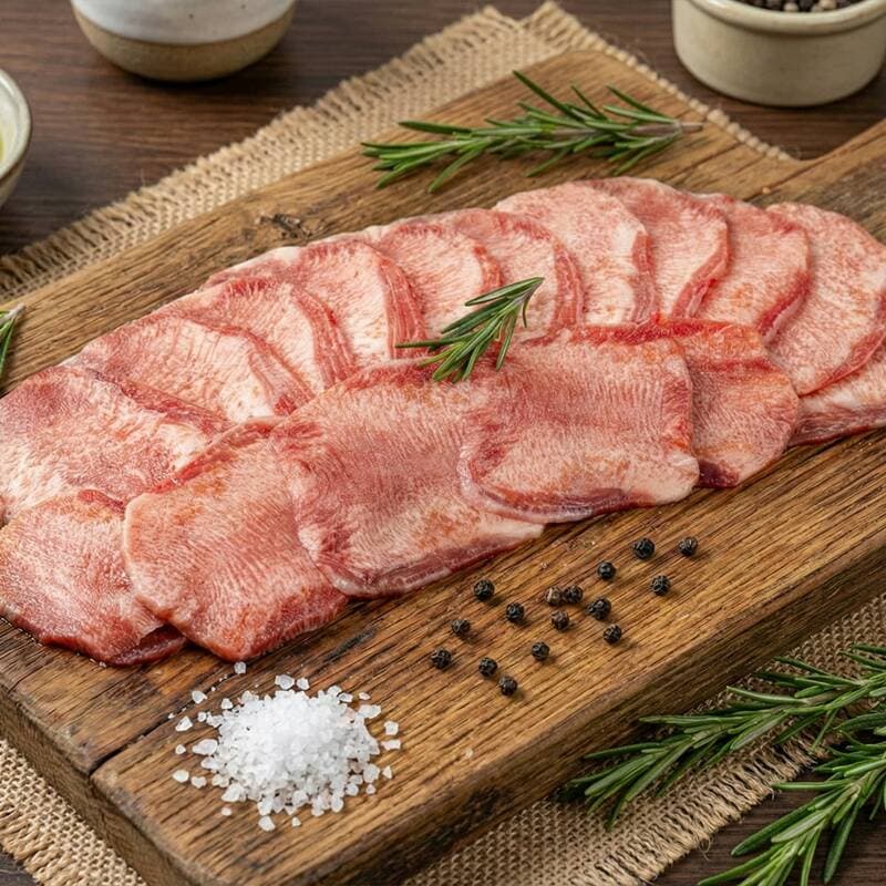 Cleaned Sliced Beef Tongue 4-8mm 500g