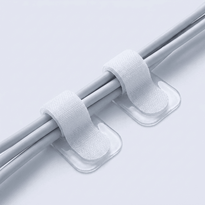 3M Cable Management Velcro Ties, White, 20 pcs
