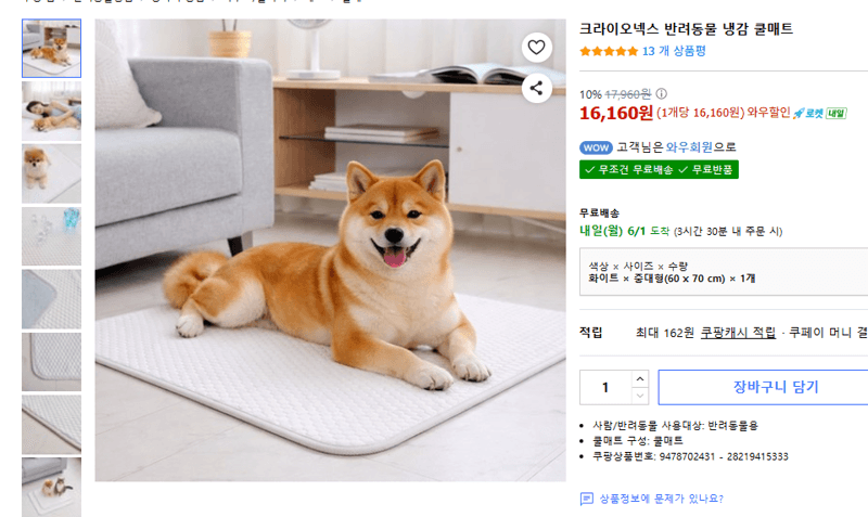 크라이오넥스 반려동물 냉감 쿨매트