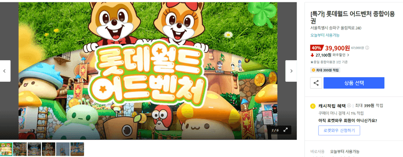 롯데월드 어드벤처 종합이용권