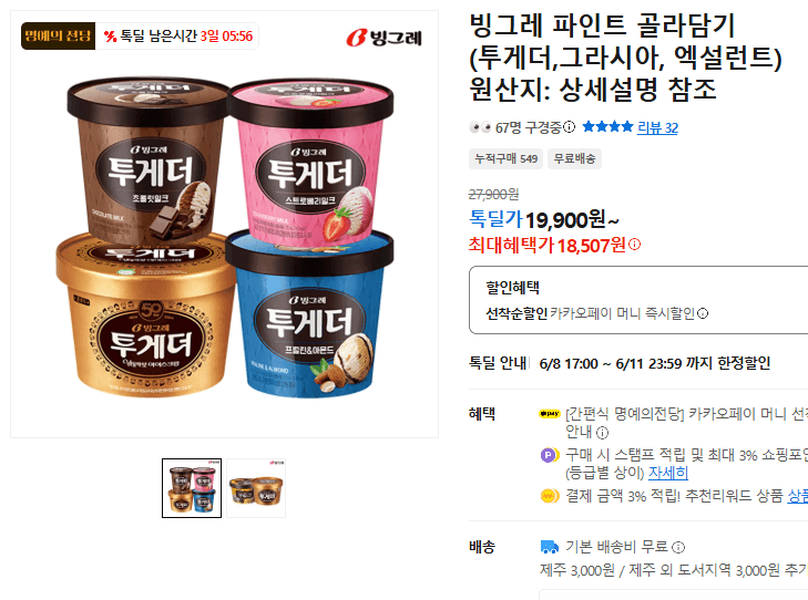 빙그레 파인트 골라담기