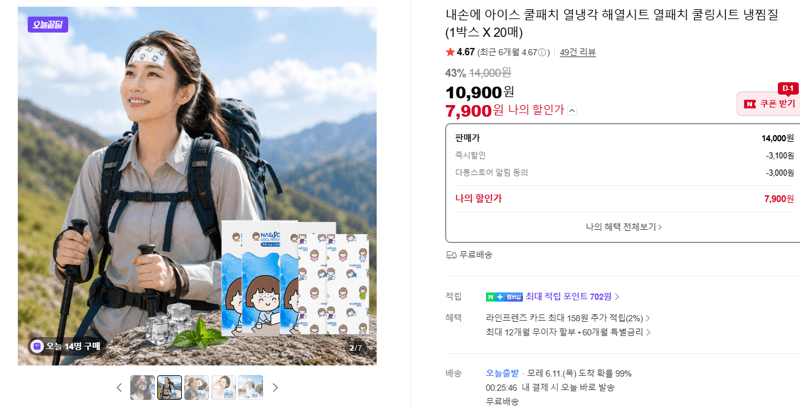 내손에 아이스 쿨패치 20매
