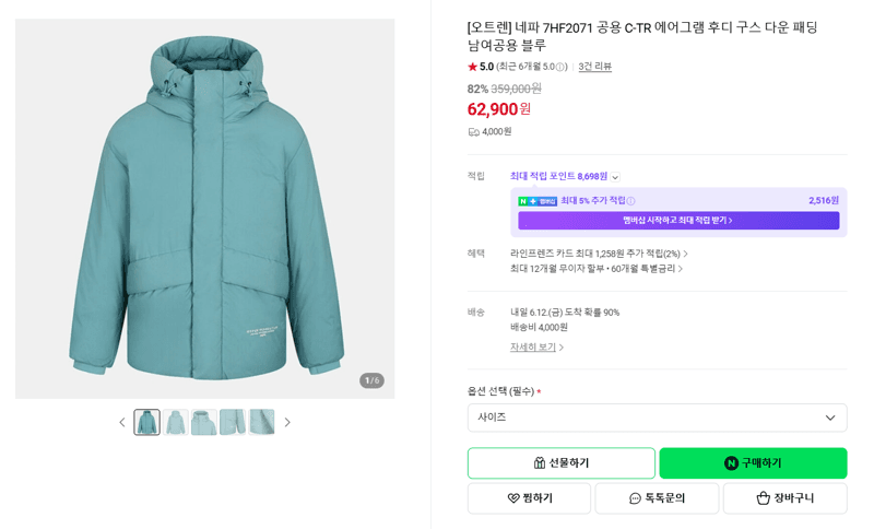 네파 에어그램 구스 다운