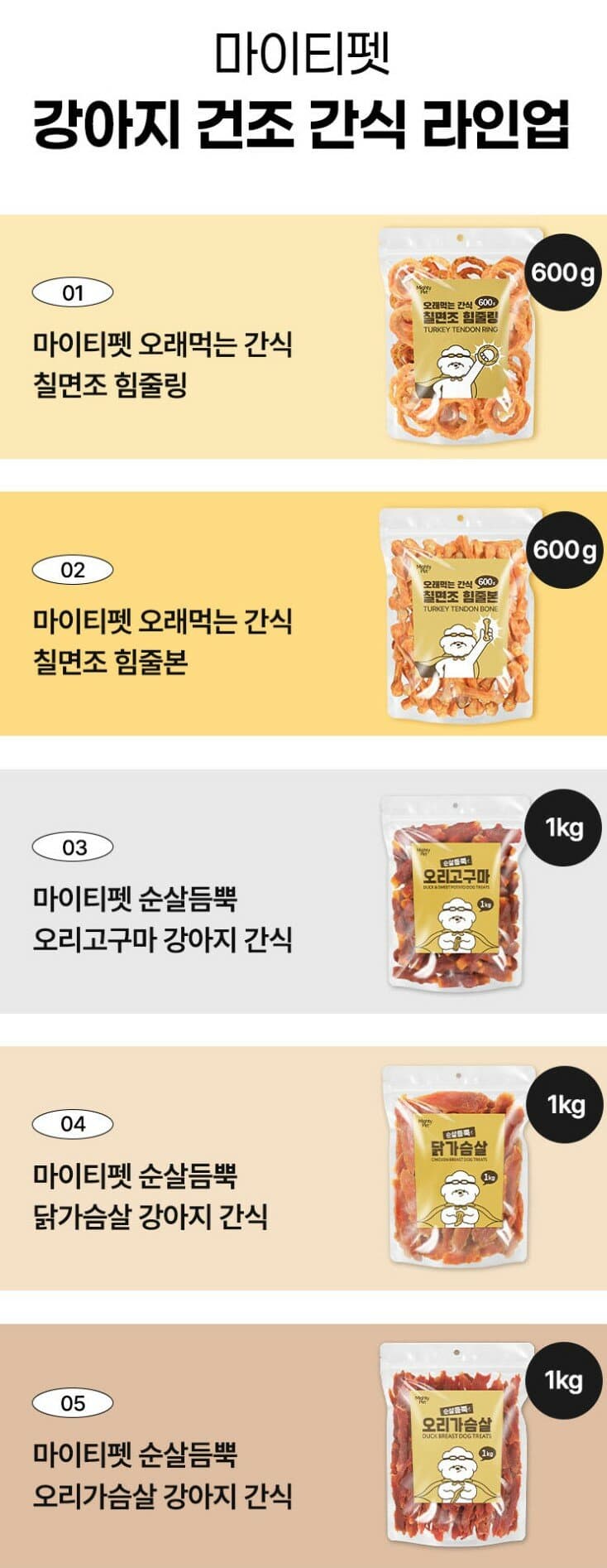 마이티펫 순살듬뿍 간식 1kg 2팩