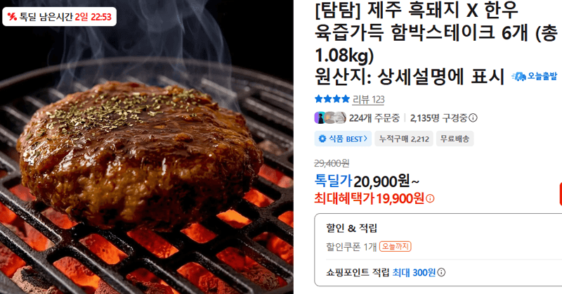 탐탐 흑돼지×한우 함박스테이크
