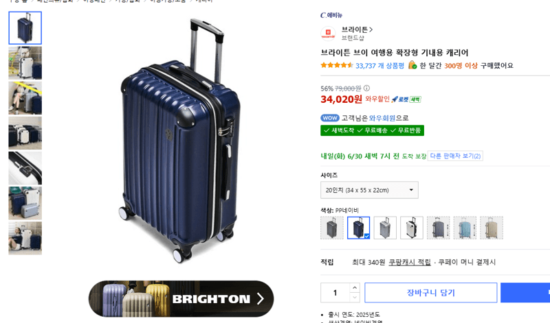 브라이튼 브이 기내용 캐리어