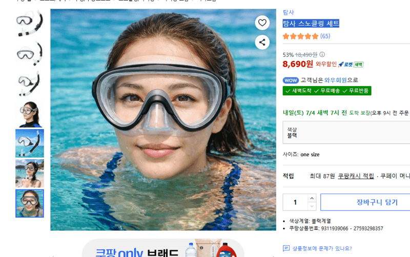 탐사 스노클링 세트