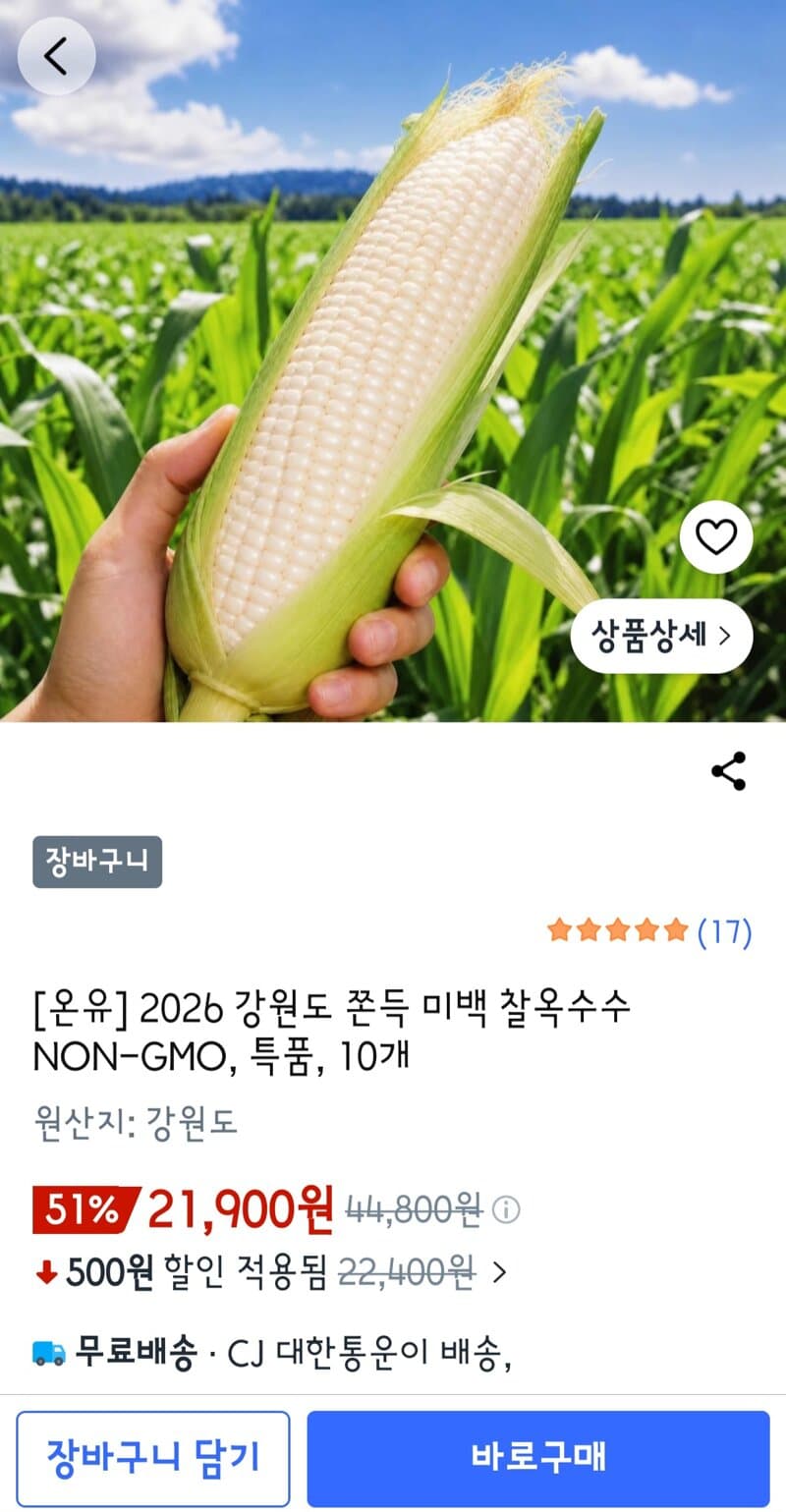 미백 찰옥수수 10개