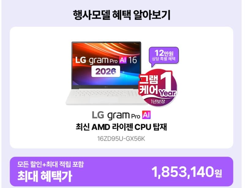 LG 그램 16ZD95U-GX56K