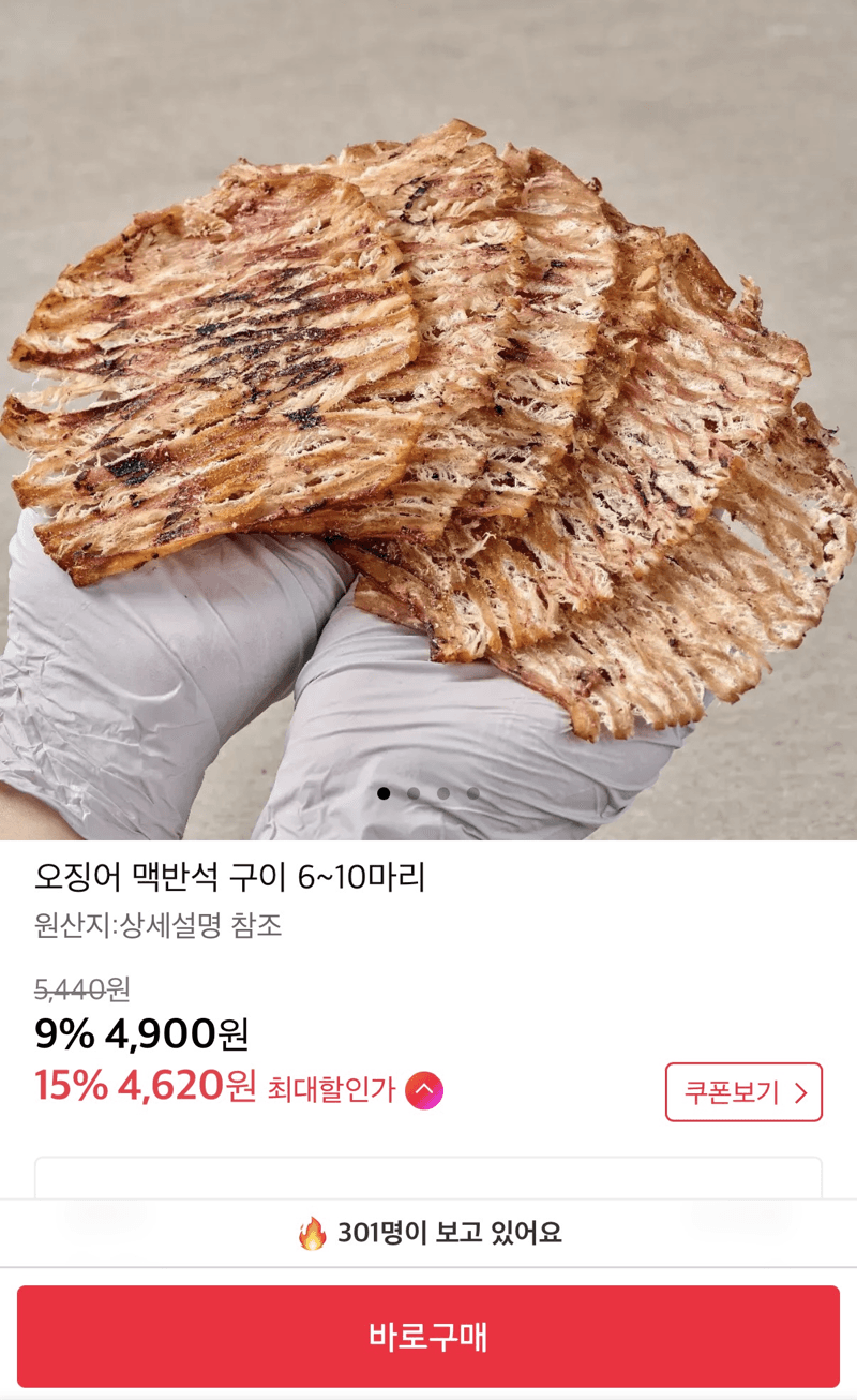 오징어 맥반석 구이 응모