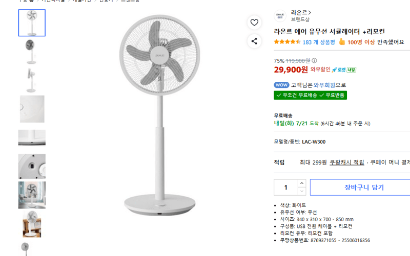 라온르 에어 유무선 서큘레이터