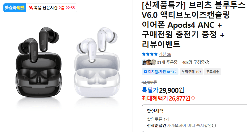브리츠 액티브노이즈캔슬링