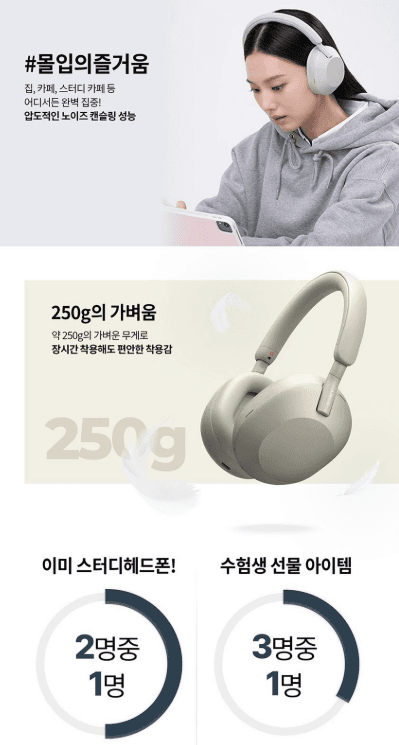 Sony WH-1000XM5 실버