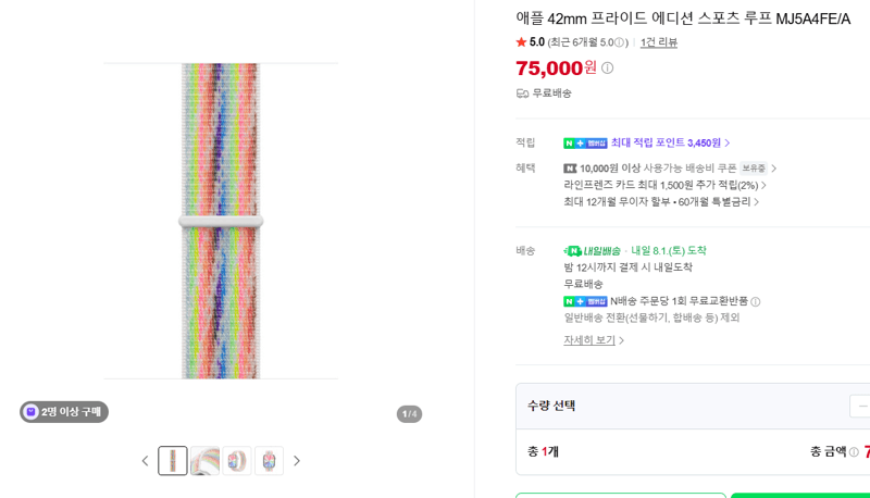 Apple 스포츠 루프 42mm 프라이드