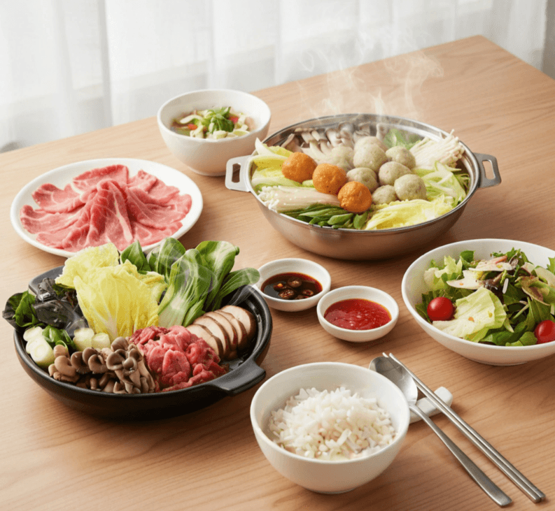 채선당 샤브샤브+만두전골