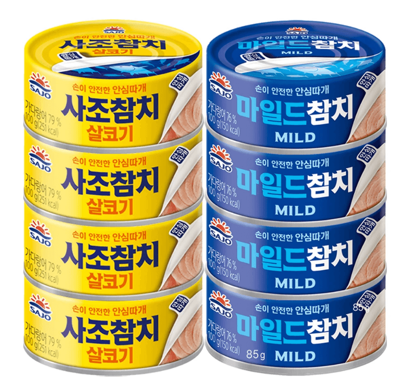 사조 참치살코기+마일드 8캔