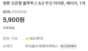 팬톤 오픈형 무선 이어폰