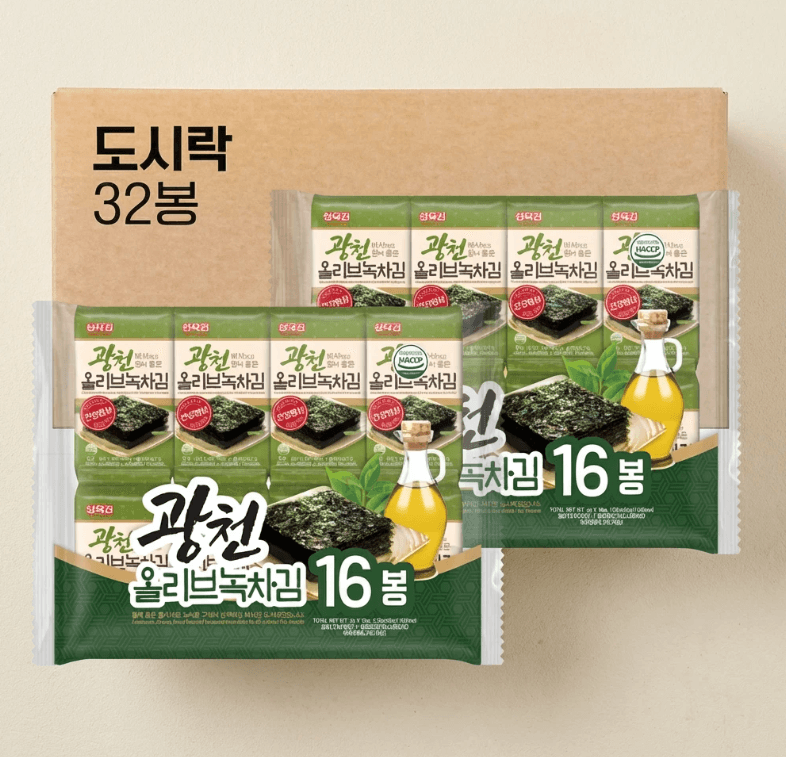 삼육 광천 녹차김 16봉 x2