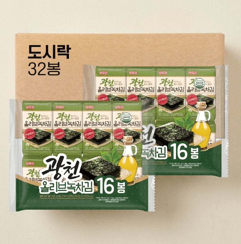 광천 올리브 녹차김 32봉