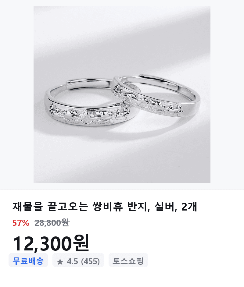 쌍비휴 반지 실버