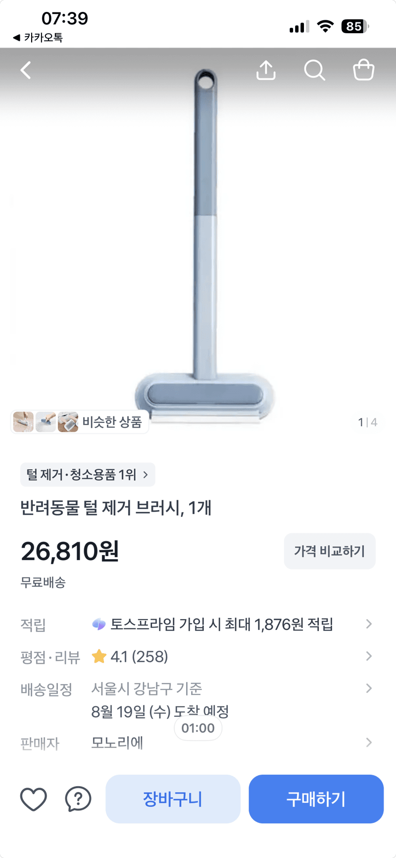 반려동물 털 제거 브러시