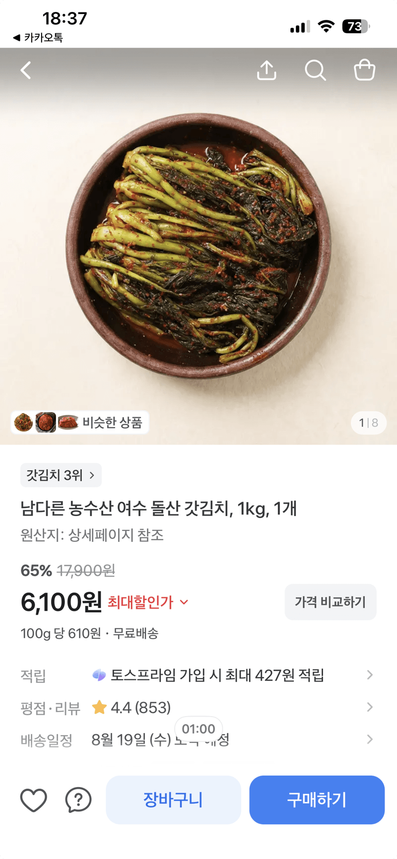 남다른농수산 여수 돌산 갓김치
