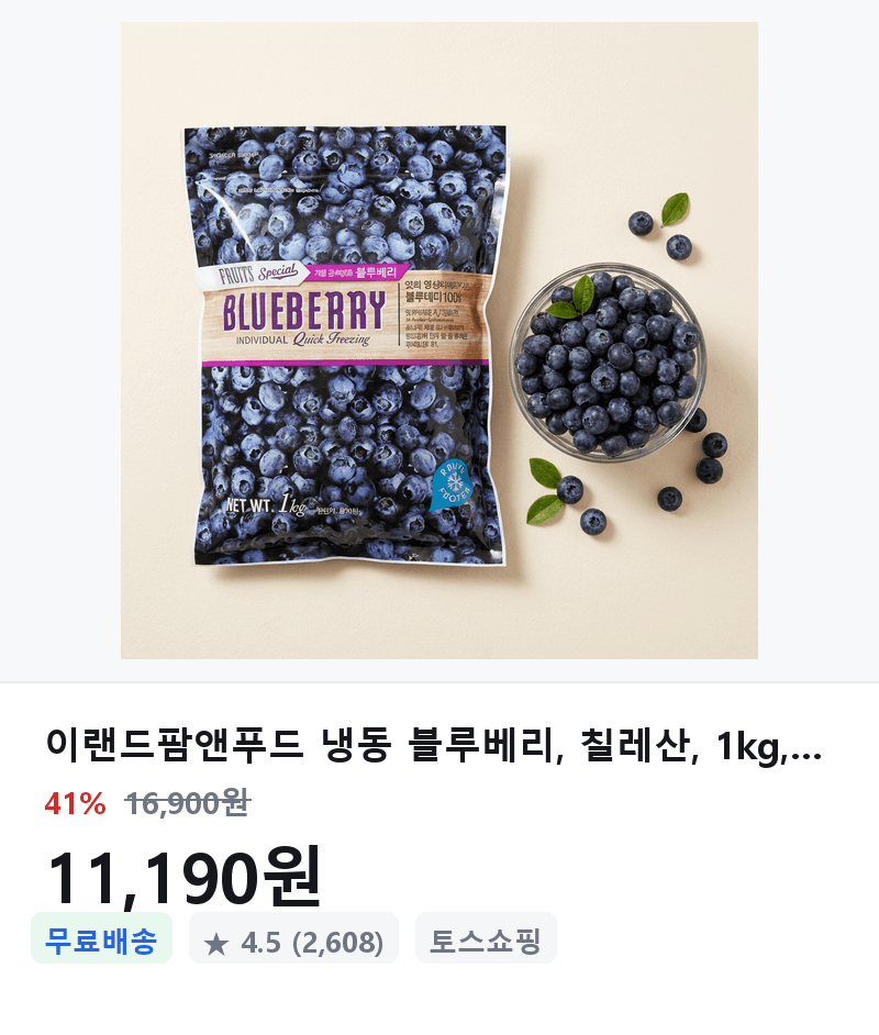 이랜드팜앤푸드 냉동 블루베리 1kg