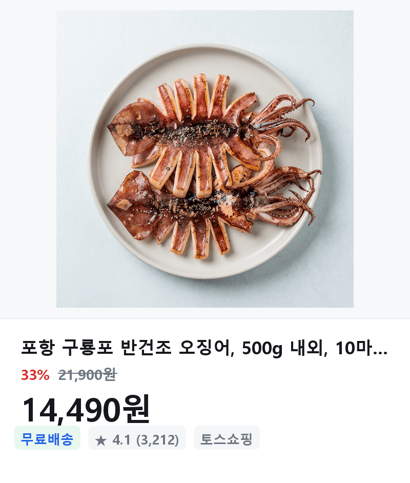 구룡포 반건조 오징어 10마리