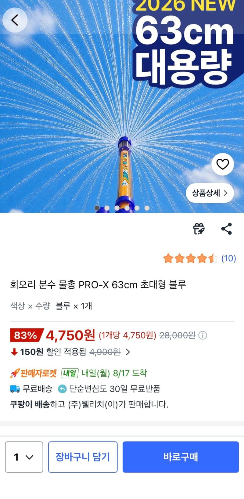 회오리 분수물총 63cm