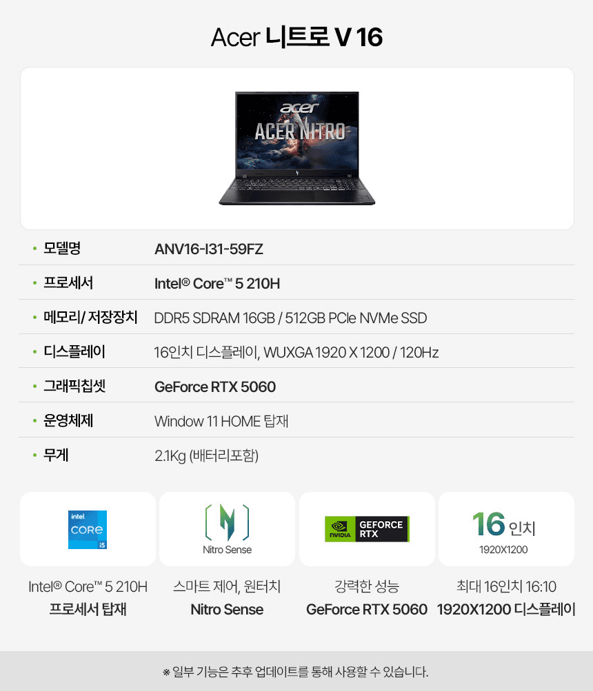 에이서 Nitro V16 RTX 5060