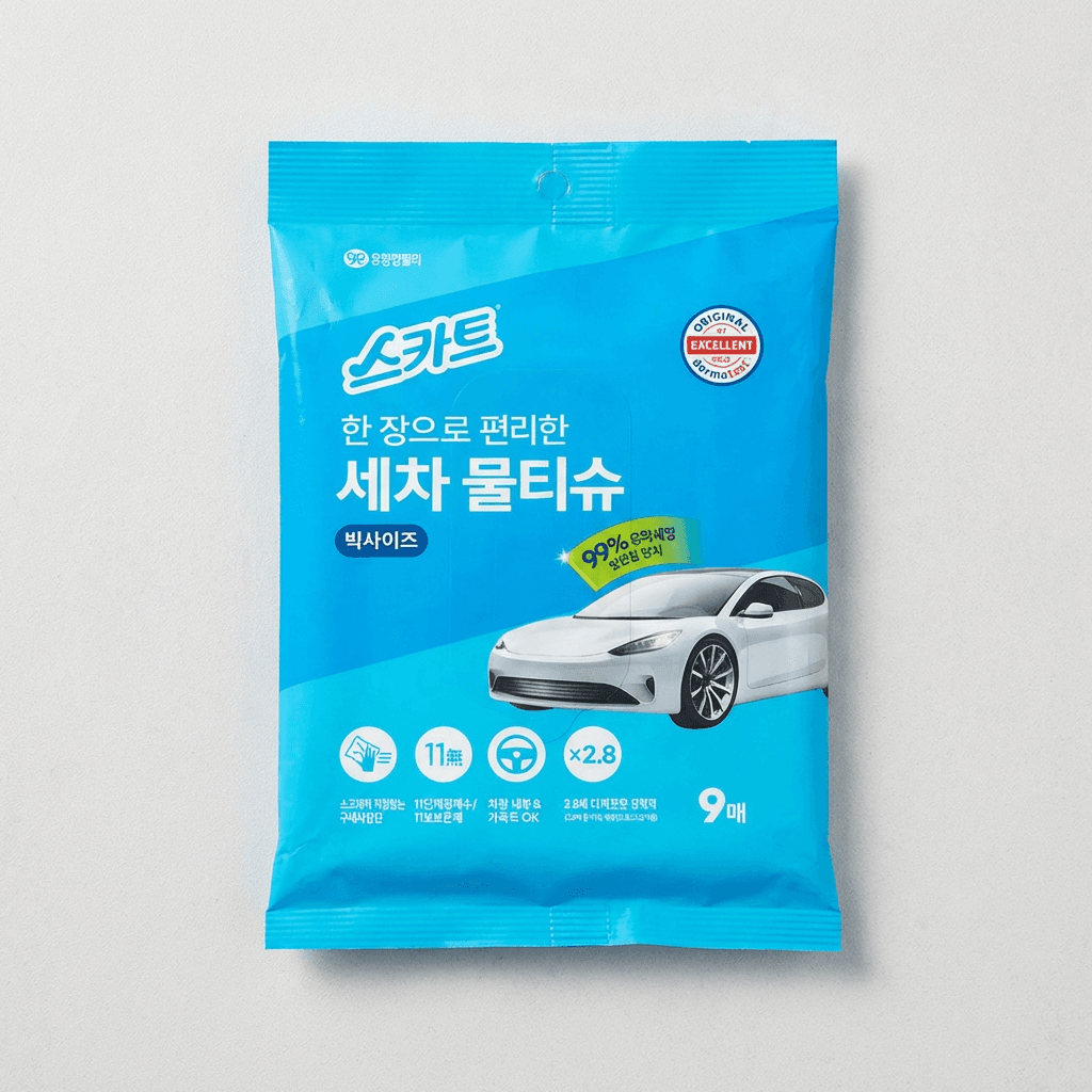 스카트 세차물티슈 3팩