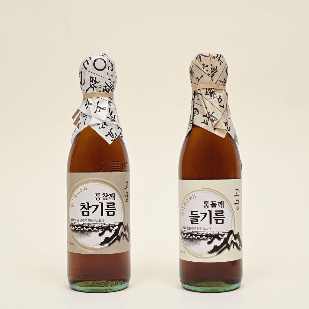 이장네 식품 고궁 참기름+들기름 350ml 세트