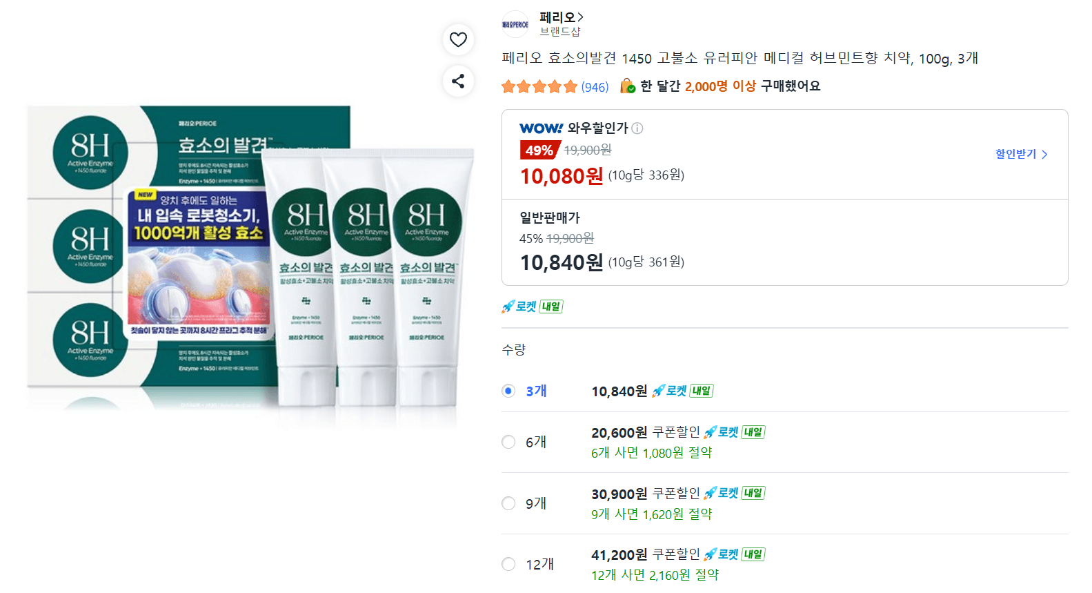 페리오 효소의발견 고불소 치약