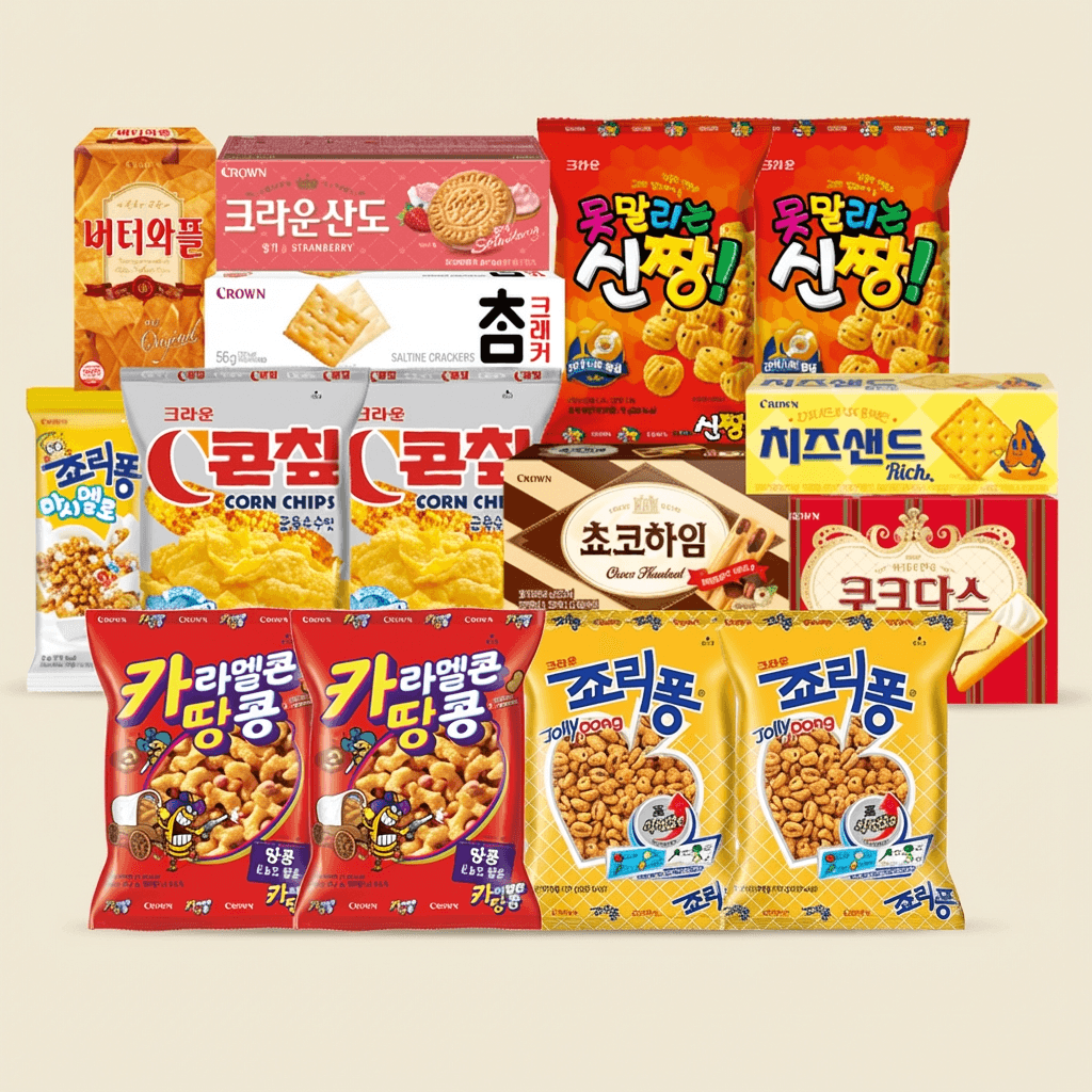 크라운제과 해피박스 15종 1세트