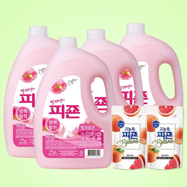 피죤 섬유유연제 핑크로즈 3.1L 4개