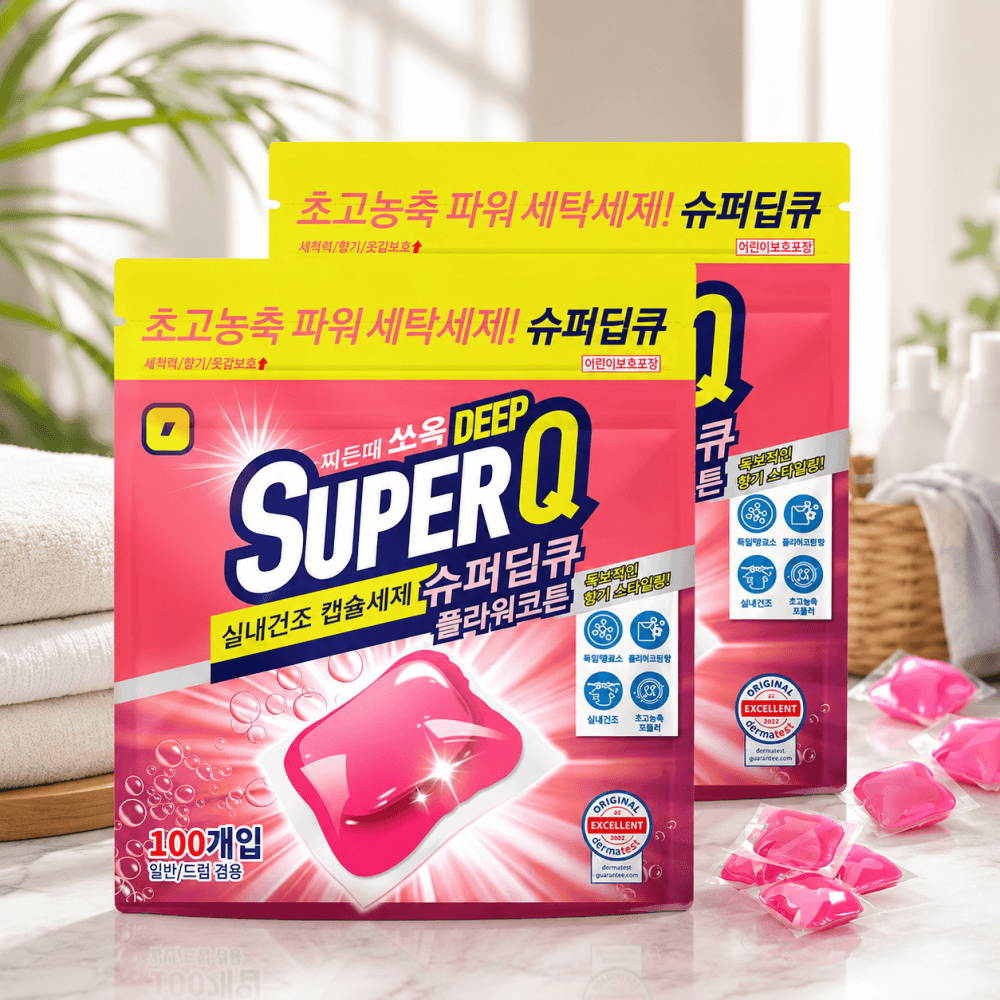 슈퍼딥큐 캡슐세제 플라워코튼향 100개입 2개