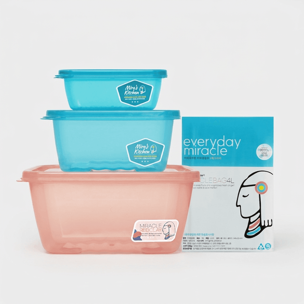 미라네주방 밀폐용기 오리지널+황토 세트