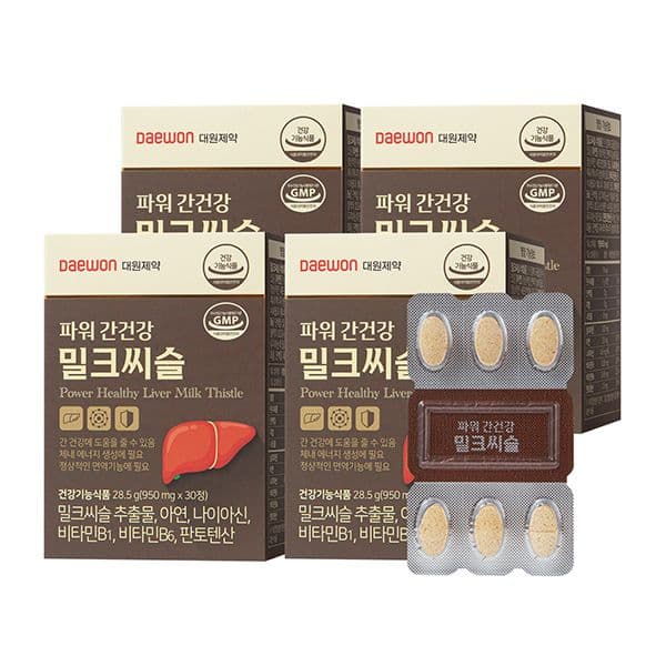 대원제약 파워간건강 밀크씨슬 30정 4박스