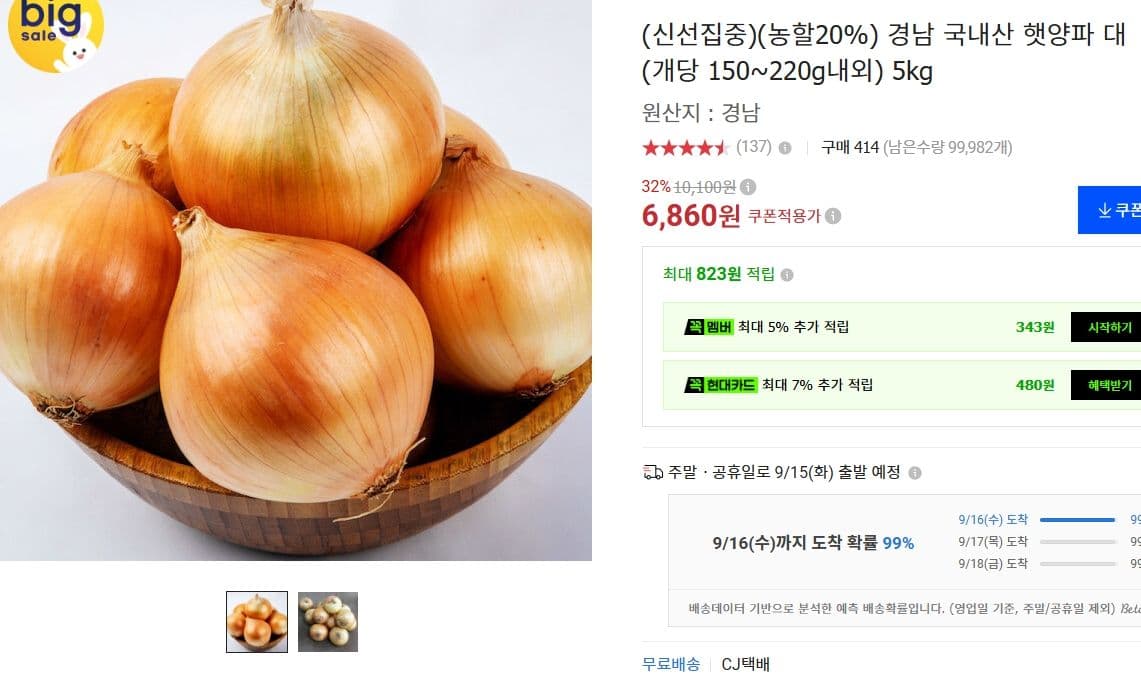 Domestic Fresh Onion (Large) 5kg