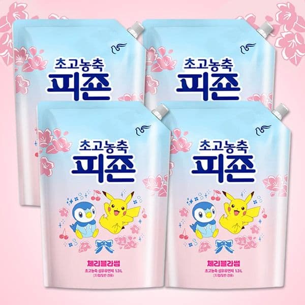 피죤 체리블라썸 초고농축 1.3L 4개