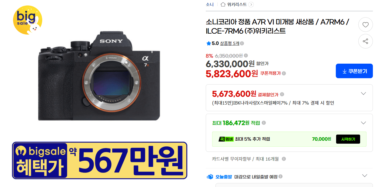 Sony A7R VI ILCE-7RM6