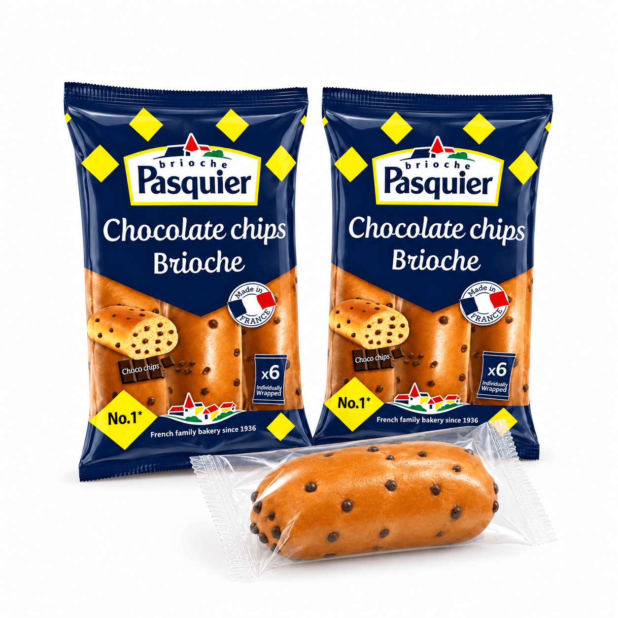 Pasquier Chocolate Chip Brioche 225g 2-pack