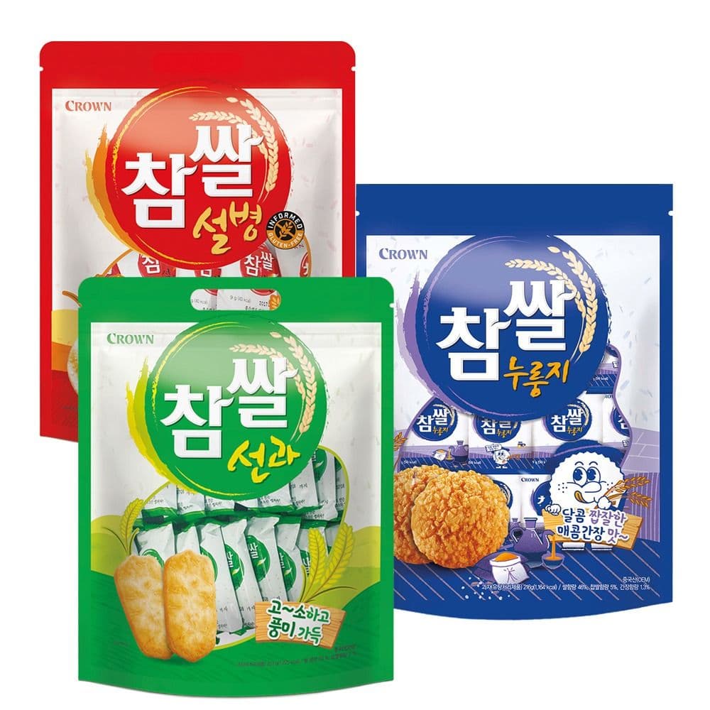 크라운 참쌀설병+선과+누룽지 세트