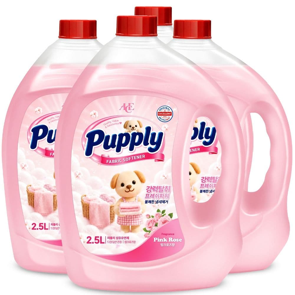 에이스퍼플리 핑크로즈 섬유유연제 2.5L×4통