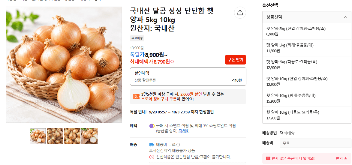 국내산 햇 양파 5kg·10kg