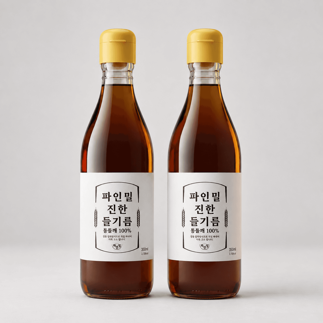 파인밀 진한 들기름 350ml 2병