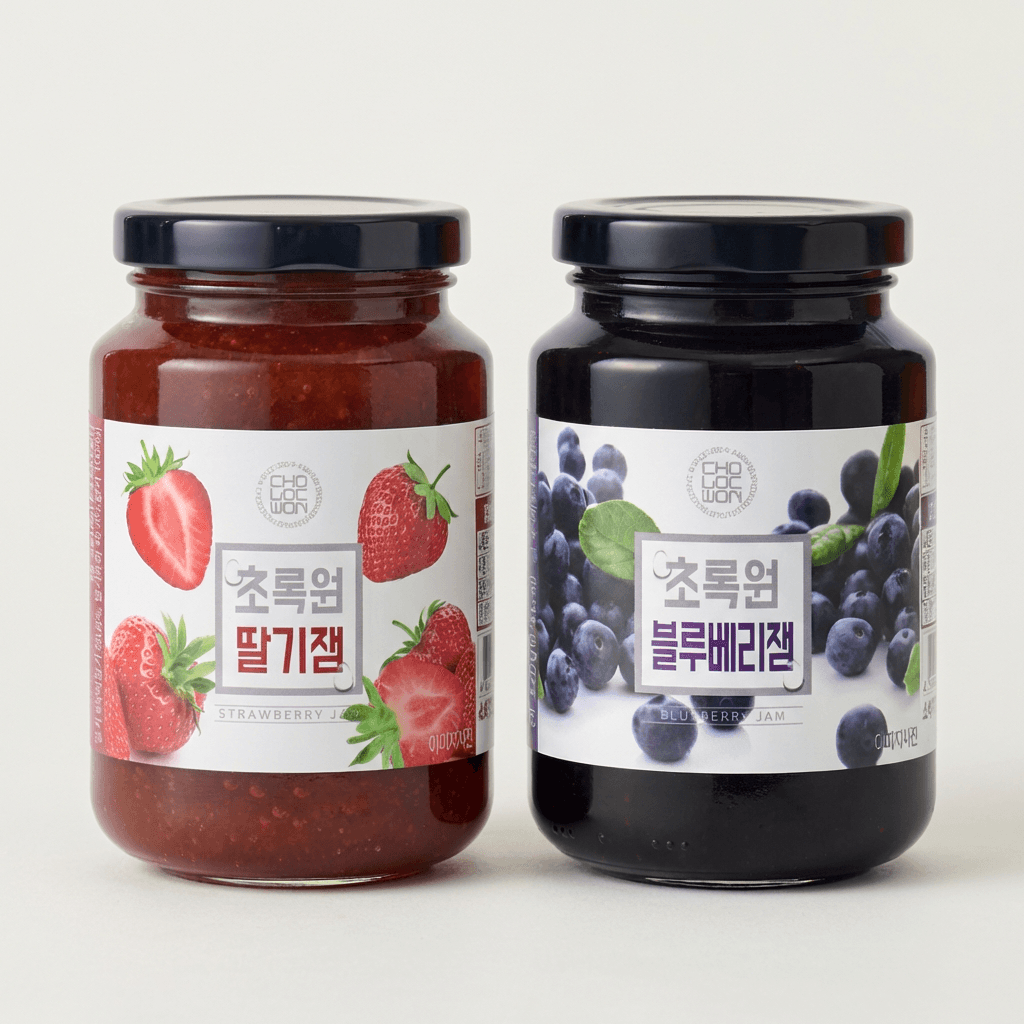 초록원 딸기잼·블루베리잼 320g 2개씩