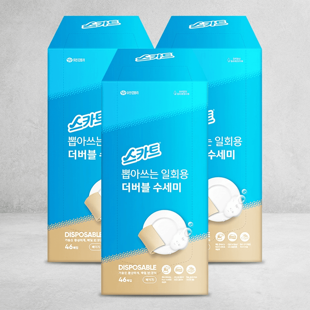 스카트 더 버블 수세미 46매입 3팩