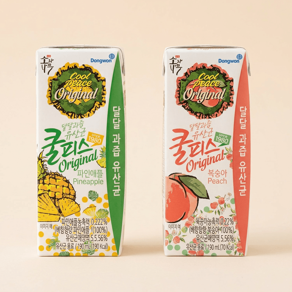 쿨피스 복숭아·파인애플 190ml 15개씩